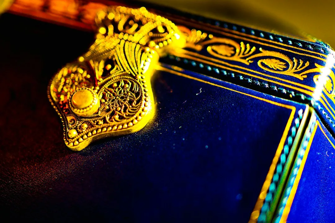 Gold jewelry presented in an open gift box